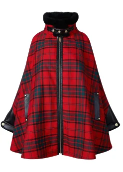 Clearance Chiltern Cape (Red Tartan) Women Capes