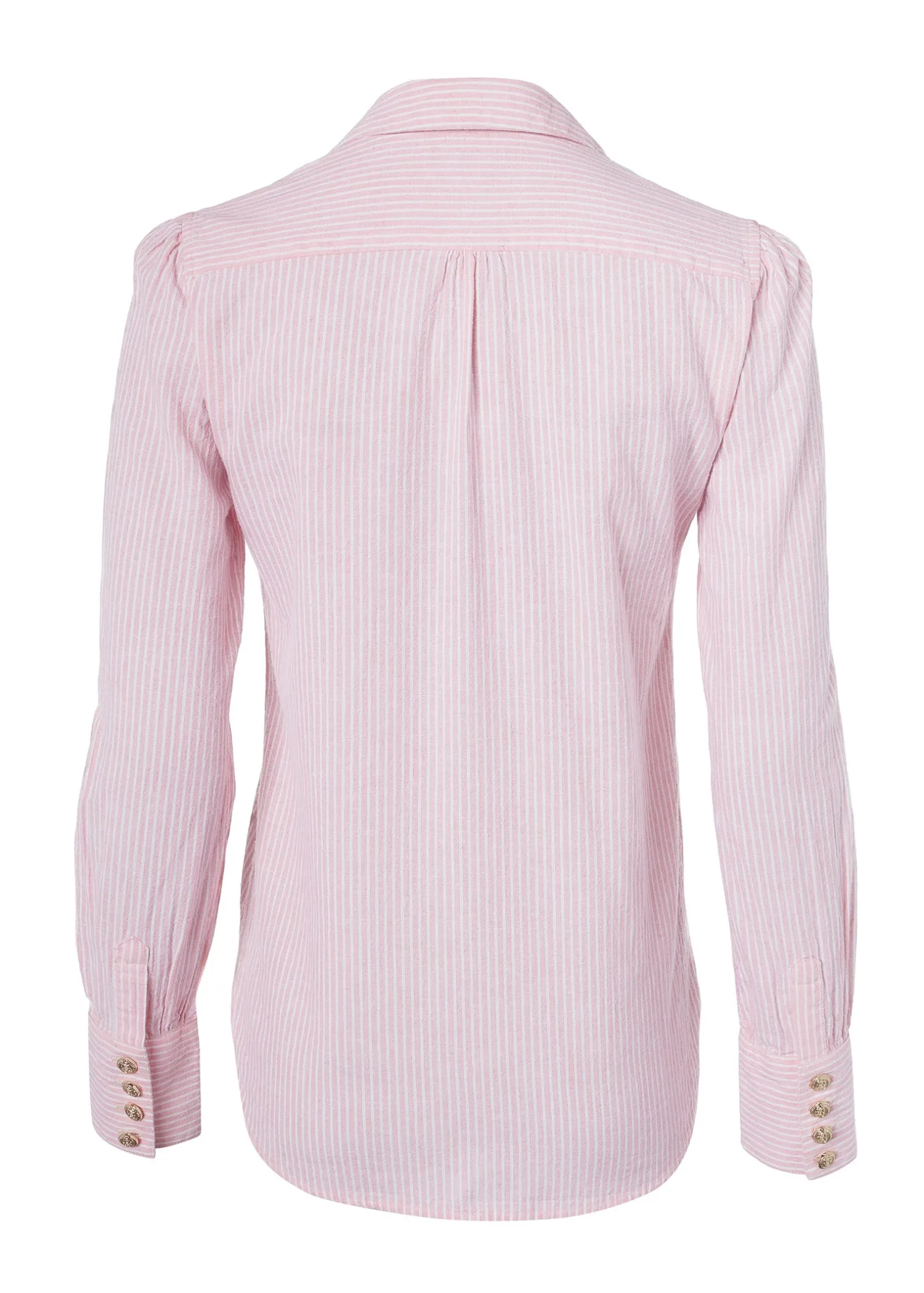 Fashion Classic V-Neck Blouse (Pink Stripe) Women Shirts & Blouses