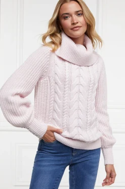 Outlet Corded Roll Neck Knit (Ice Pink) Women Knitwear