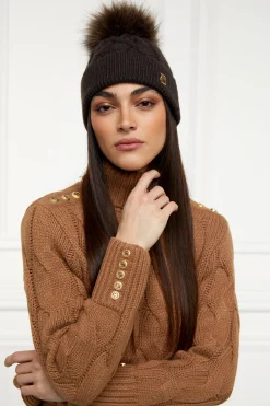 Outlet Cortina Bobble Hat (Chocolate Mink) Women Hats & Headbands|Hats & Headbands