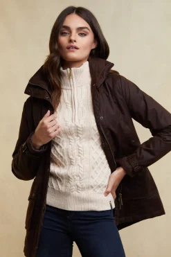 Fashion Country Cable Quarter Zip Knit Women Knitwear