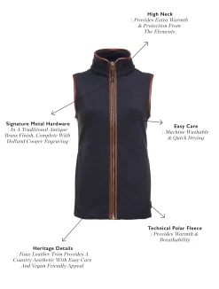 Hot Country Fleece Gilet (Ink Navy) Women Gilets|Fleeces