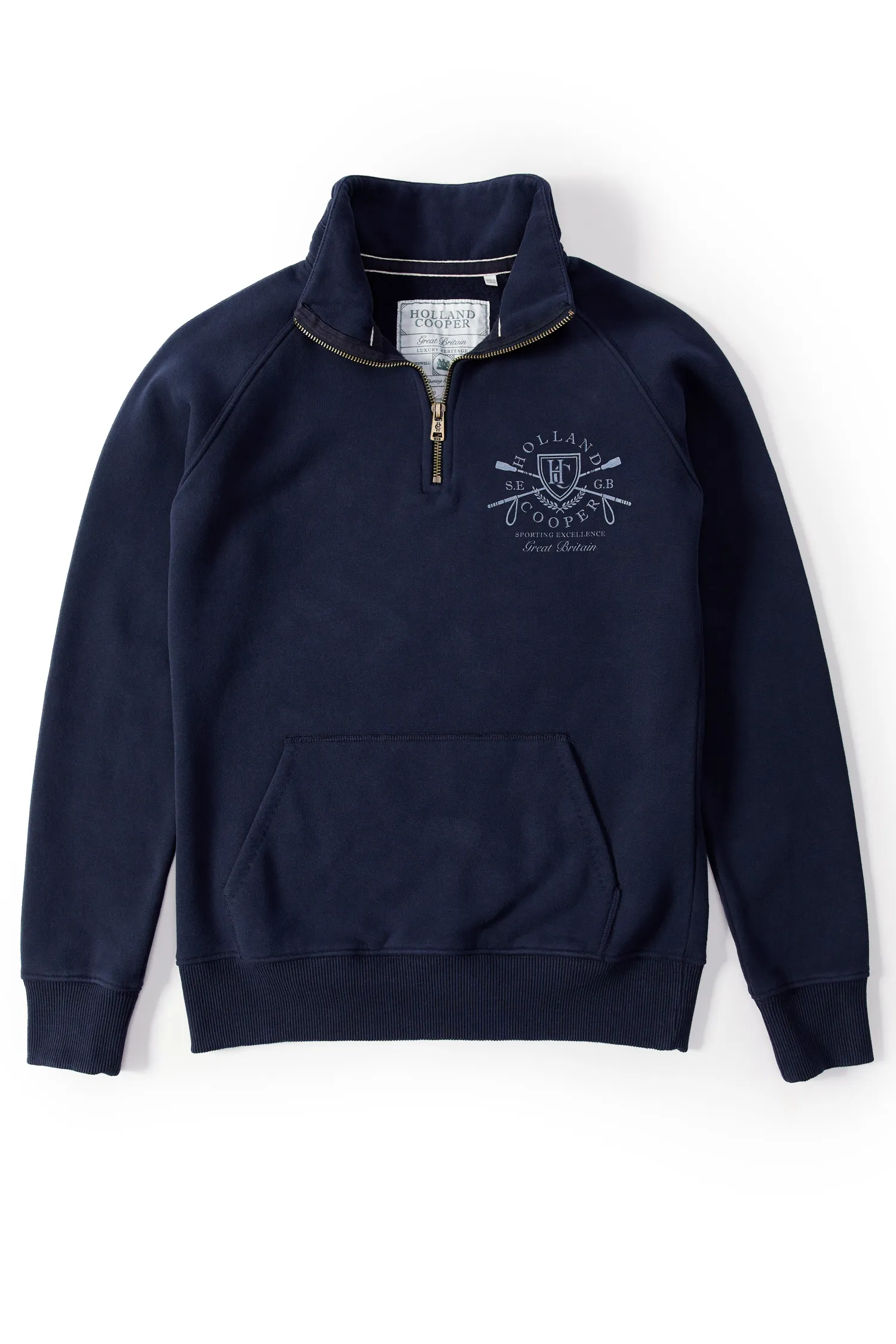 Hot Crest Zip Henley (Ink Navy) Women Hoodies & Sweatshirts|Sweatshirts