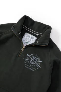 Sale Crest Zip Henley (Racing Green) Women Hoodies & Sweatshirts|Sweatshirts