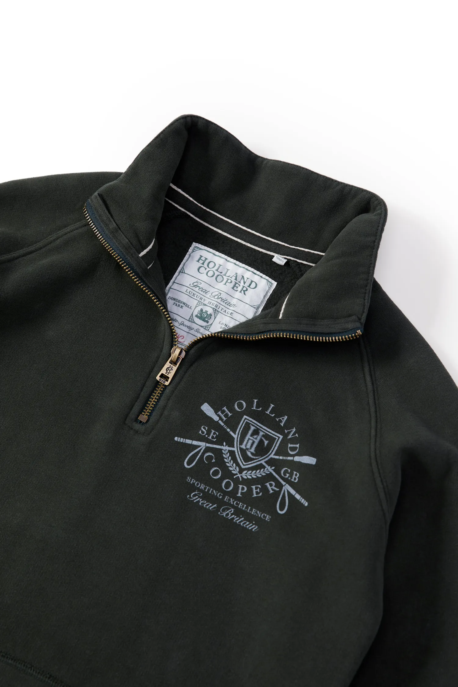 Sale Crest Zip Henley (Racing Green) Women Hoodies & Sweatshirts|Sweatshirts