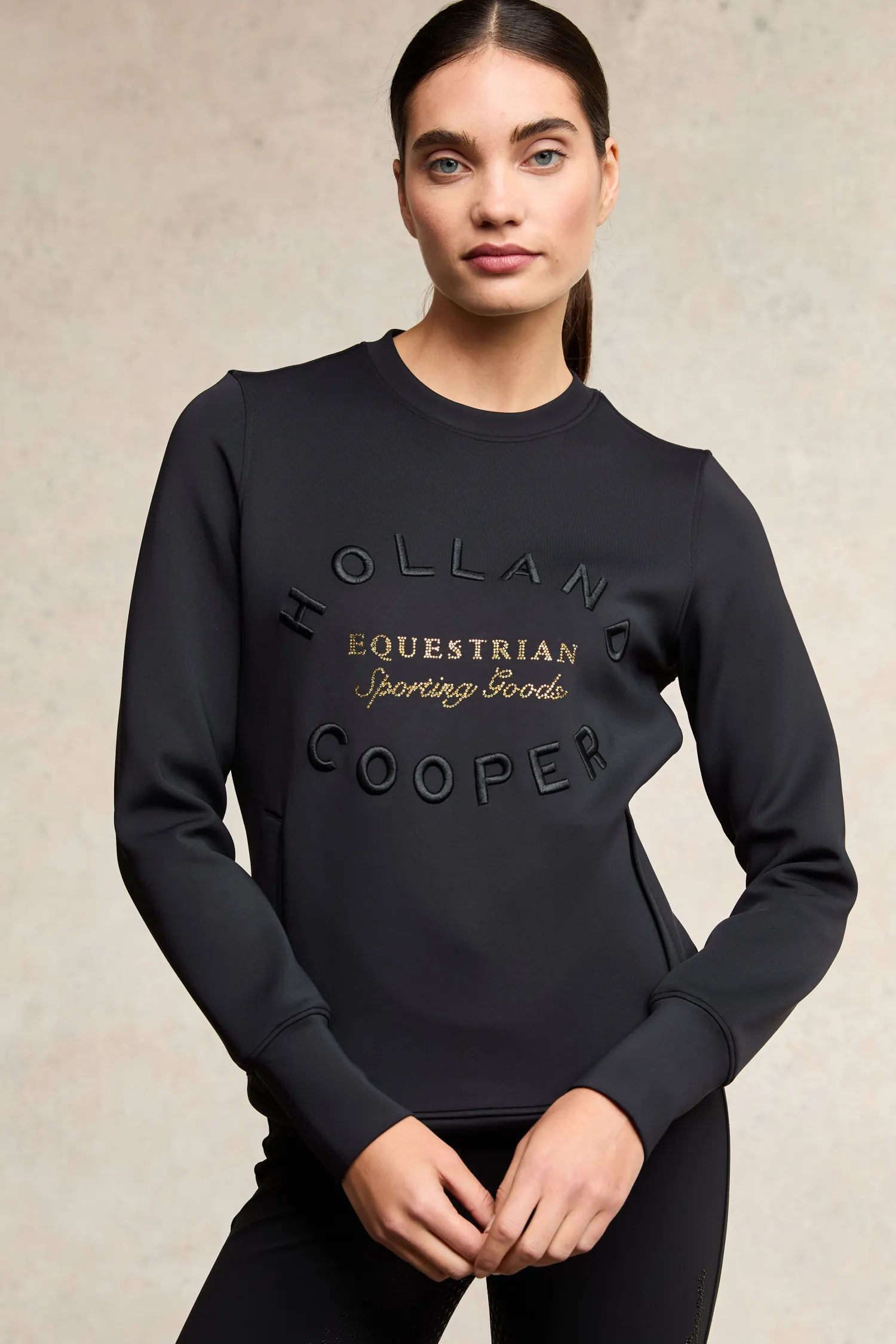 Hot Crystal Crew Neck Sweat Hoodies & Sweatshirts