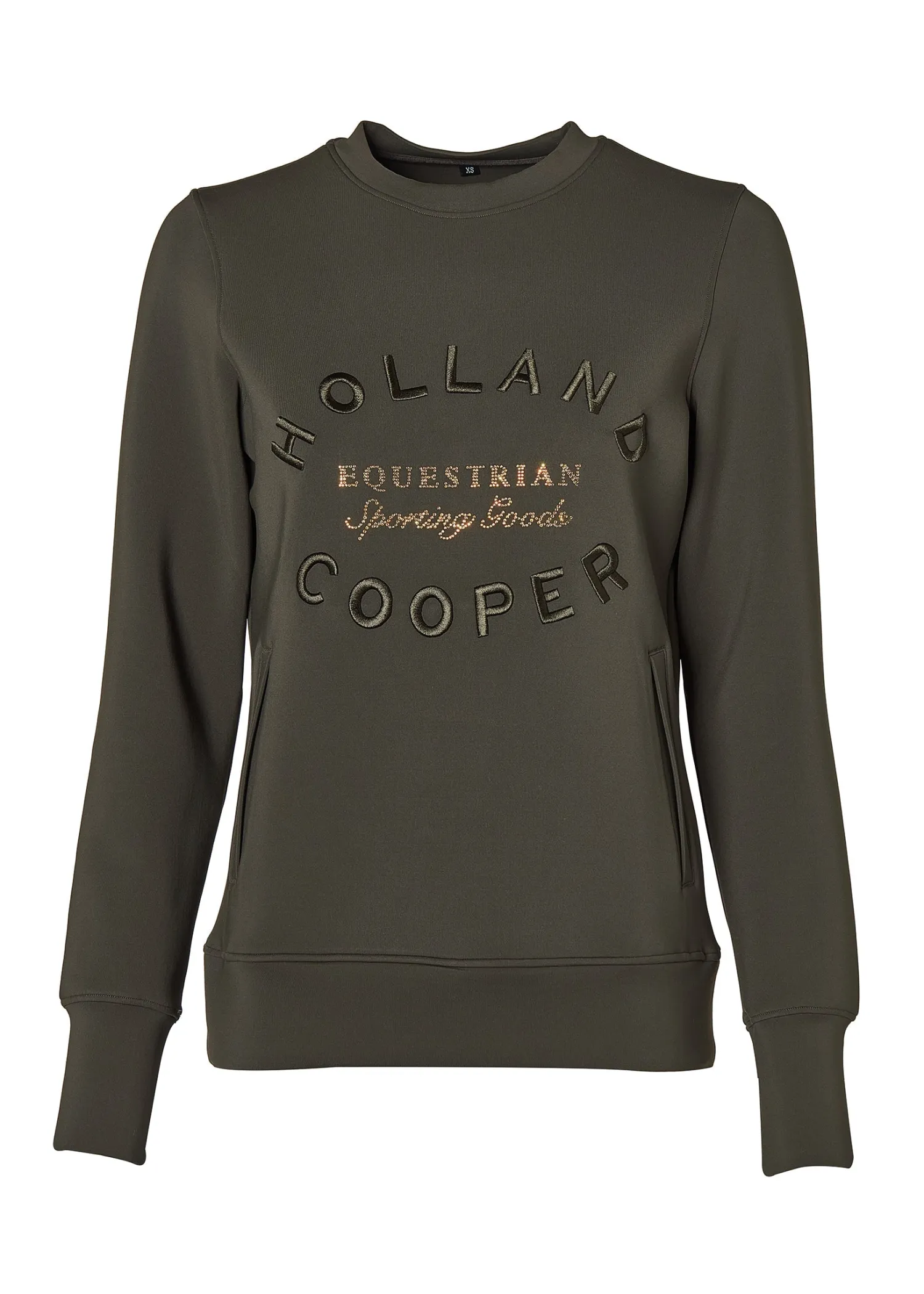 Sale Crystal Crew Neck Sweat (Dark Olive) Hoodies & Sweatshirts