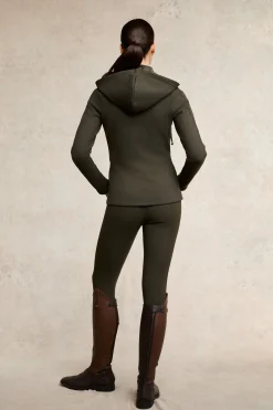Discount Crystal Zip Hoodie (Dark Olive) Jackets