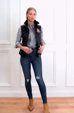 Sale Diamond Quilt Classic Gilet (Ink Navy) Women Gilets|Gilets