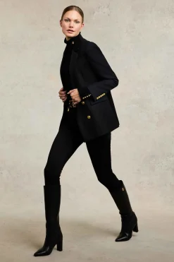 Sale Double Breasted Blazer (Black Twill) Women Blazers|Tailoring