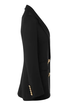 Sale Double Breasted Blazer (Black Twill) Women Blazers|Tailoring