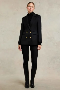 Sale Double Breasted Blazer (Black Twill) Women Blazers|Tailoring