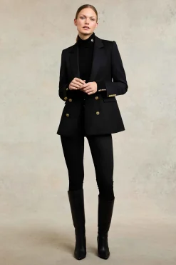 Sale Double Breasted Blazer (Black Twill) Women Blazers|Tailoring
