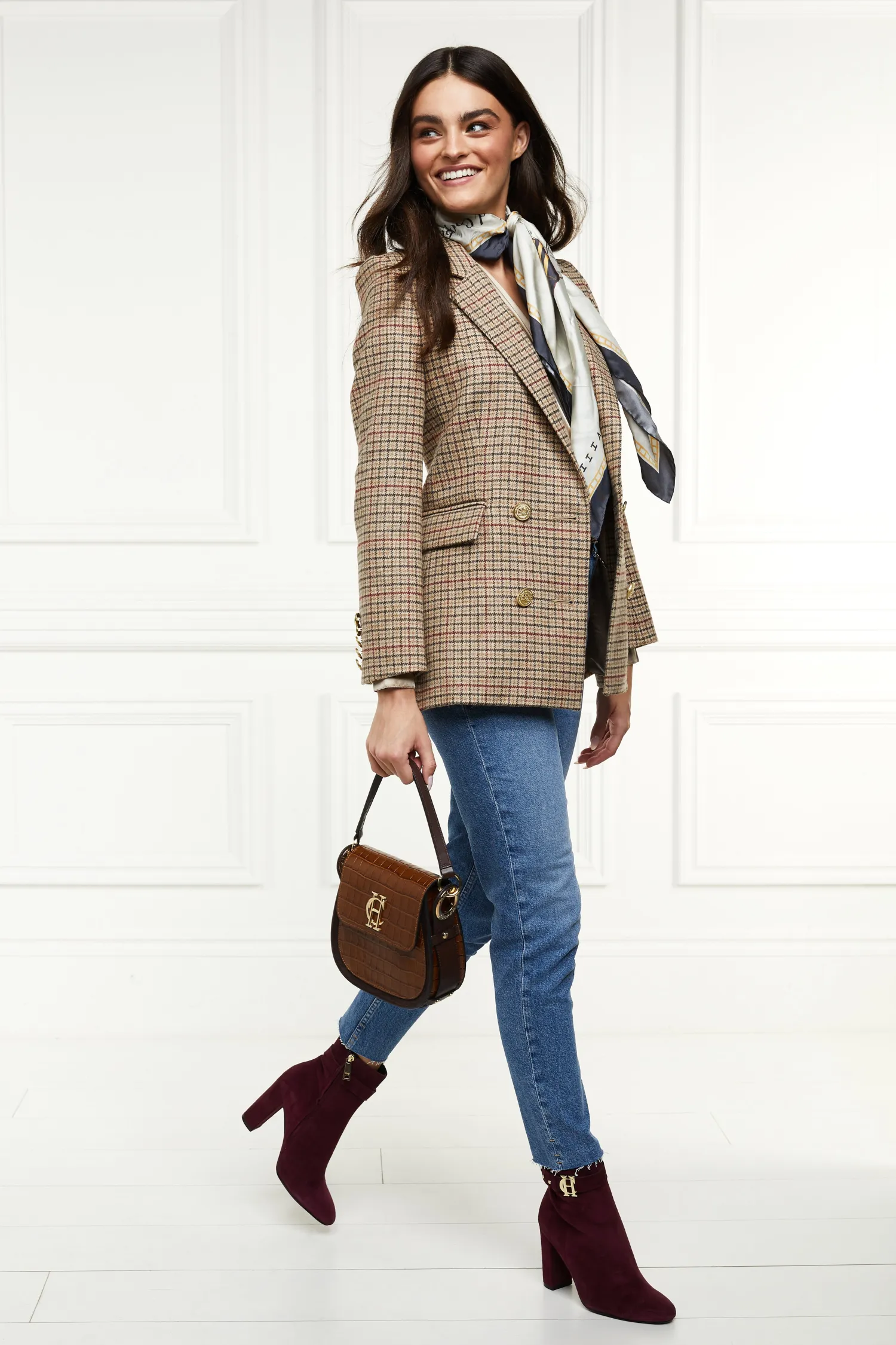 Clearance Double Breasted Blazer (Charlton Tweed) Women Blazers|Tailoring