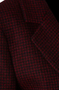 Sale Double Breasted Blazer (Deep Red Houndstooth) Women Blazers|Tailoring