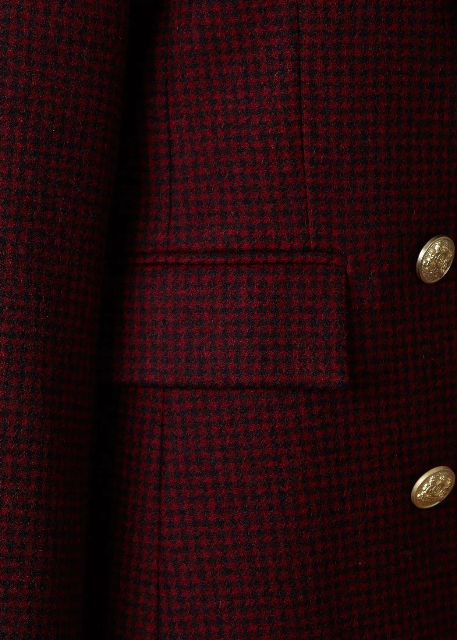 Sale Double Breasted Blazer (Deep Red Houndstooth) Women Blazers|Tailoring