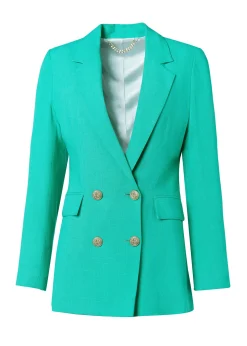 Fashion Double Breasted Blazer (Jade Linen) Women Blazers|Tailoring