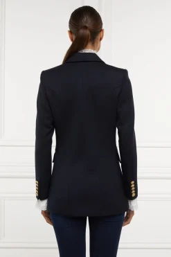 Fashion Double Breasted Blazer (Navy Twill) Women Blazers|Tailoring