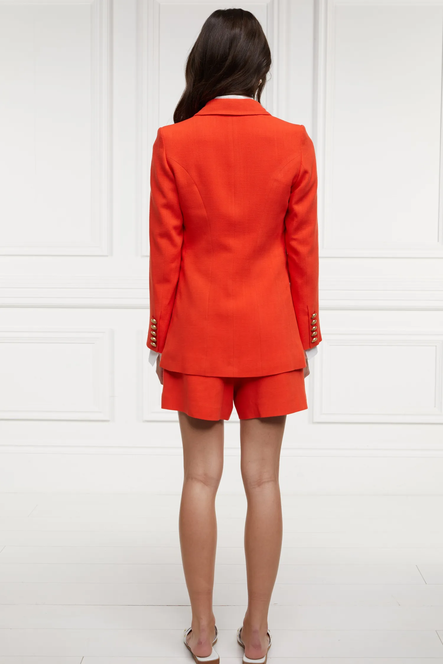 Sale Double Breasted Blazer (Neroli Linen) Women Blazers|Tailoring