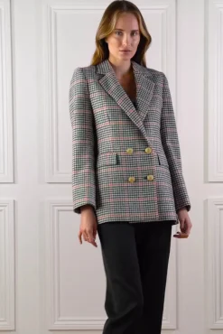 Fashion Double Breasted Blazer (Oyster Catcher) Women Blazers|Tailoring