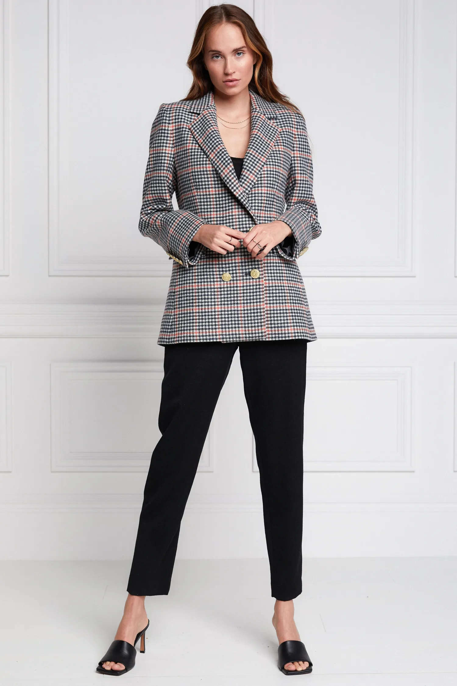 Fashion Double Breasted Blazer (Oyster Catcher) Women Blazers|Tailoring
