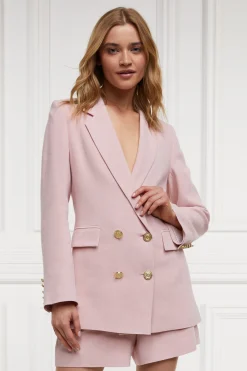 Best Double Breasted Blazer (Pink Linen) Women Blazers|Tailoring