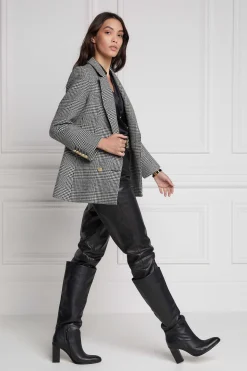 Sale Double Breasted Blazer (Prince of Wales Mono) Women Blazers|Tailoring