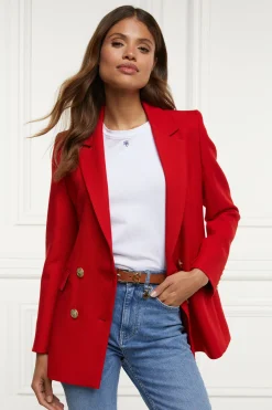 Sale Double Breasted Blazer (Red Barathea) Women Blazers|Tailoring