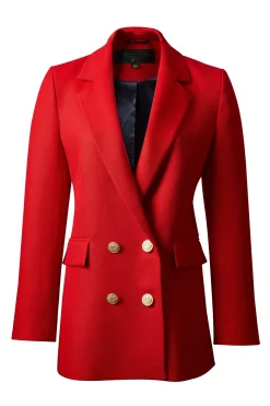 Sale Double Breasted Blazer (Red Barathea) Women Blazers|Tailoring