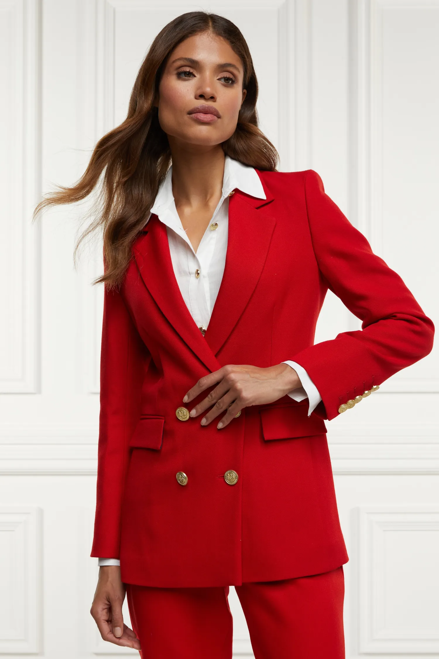 Sale Double Breasted Blazer (Red Barathea) Women Blazers|Tailoring
