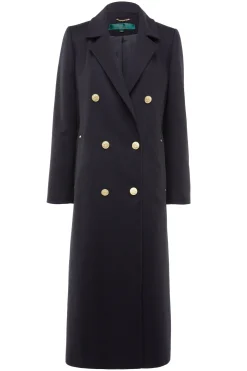 Discount Double Breasted Coat (Soft Black) Women Coats|Tailoring