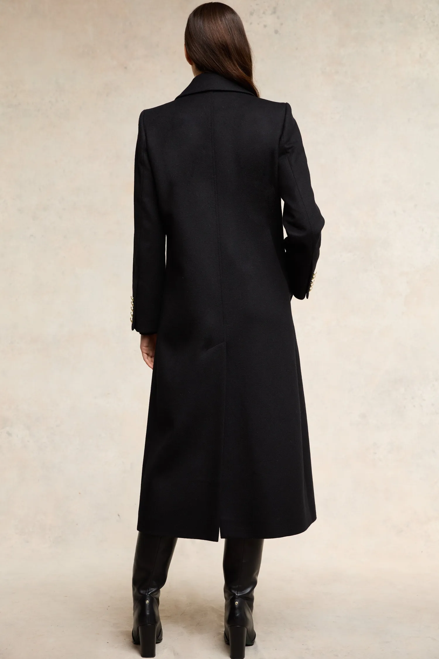 Discount Double Breasted Coat (Soft Black) Women Coats|Tailoring