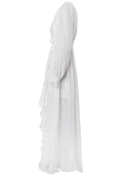 Hot Ellisa Maxi Dress (Ecru Polka Dot) Women Dresses