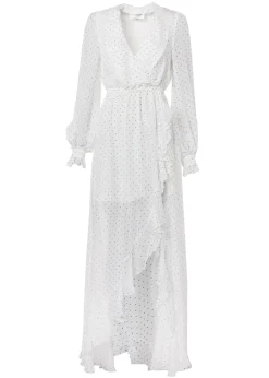 Hot Ellisa Maxi Dress (Ecru Polka Dot) Women Dresses