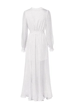 Hot Ellisa Maxi Dress (Ecru Polka Dot) Women Dresses