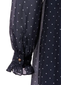 Sale Ellisa Maxi Dress (Navy Polka Dot) Women Dresses