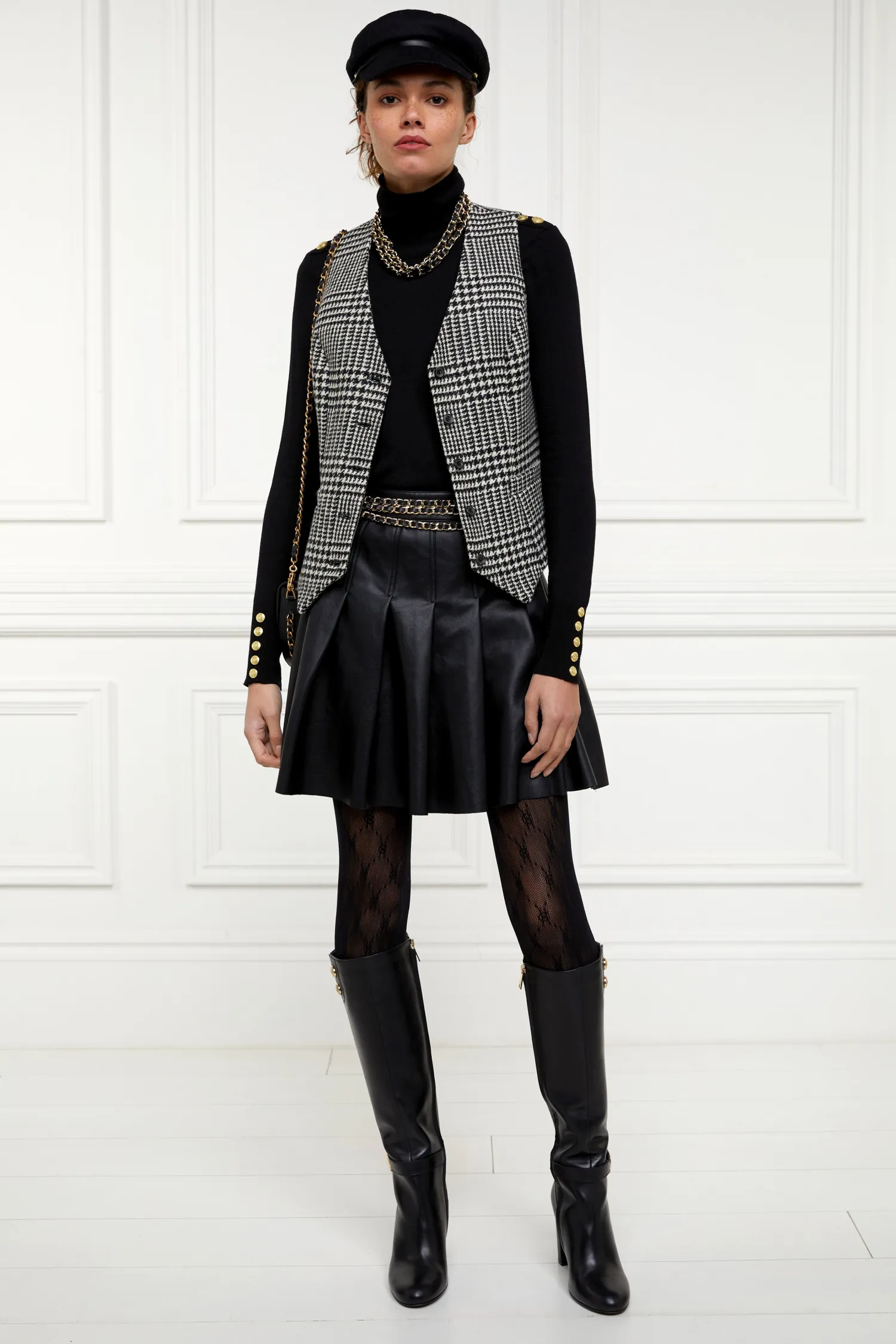 Hot Faux Leather Pleated Mini Skirt Women Skirts