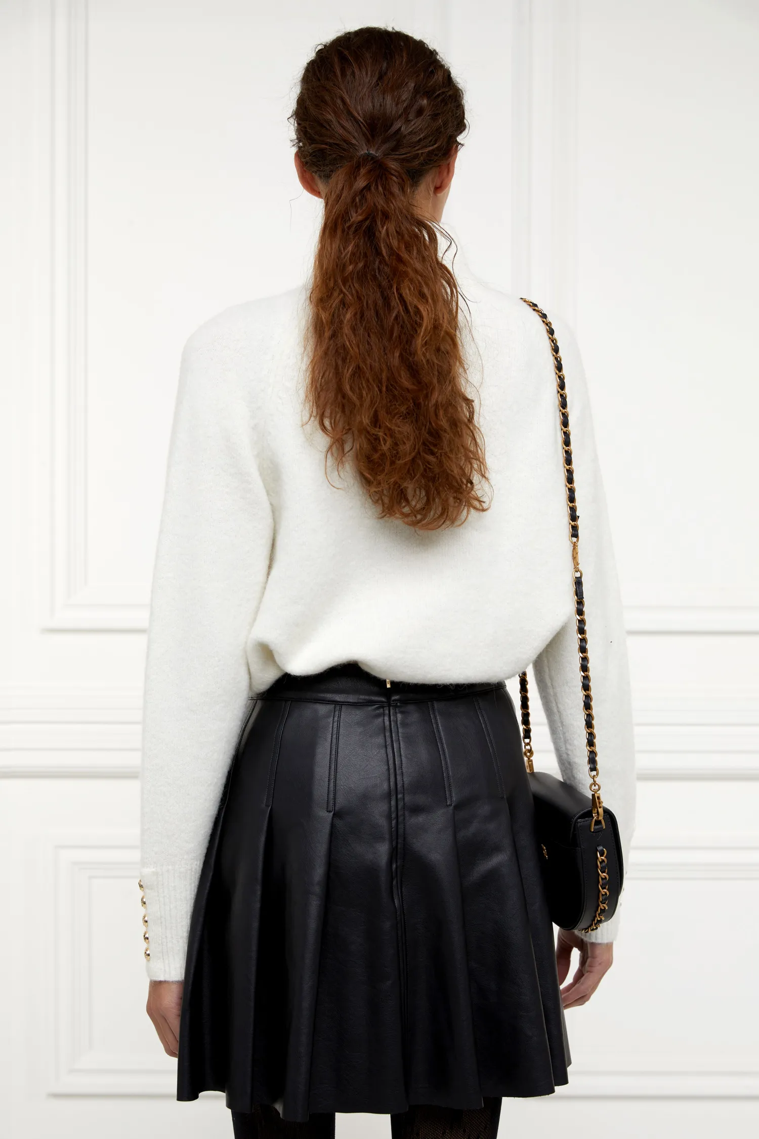 Hot Faux Leather Pleated Mini Skirt Women Skirts