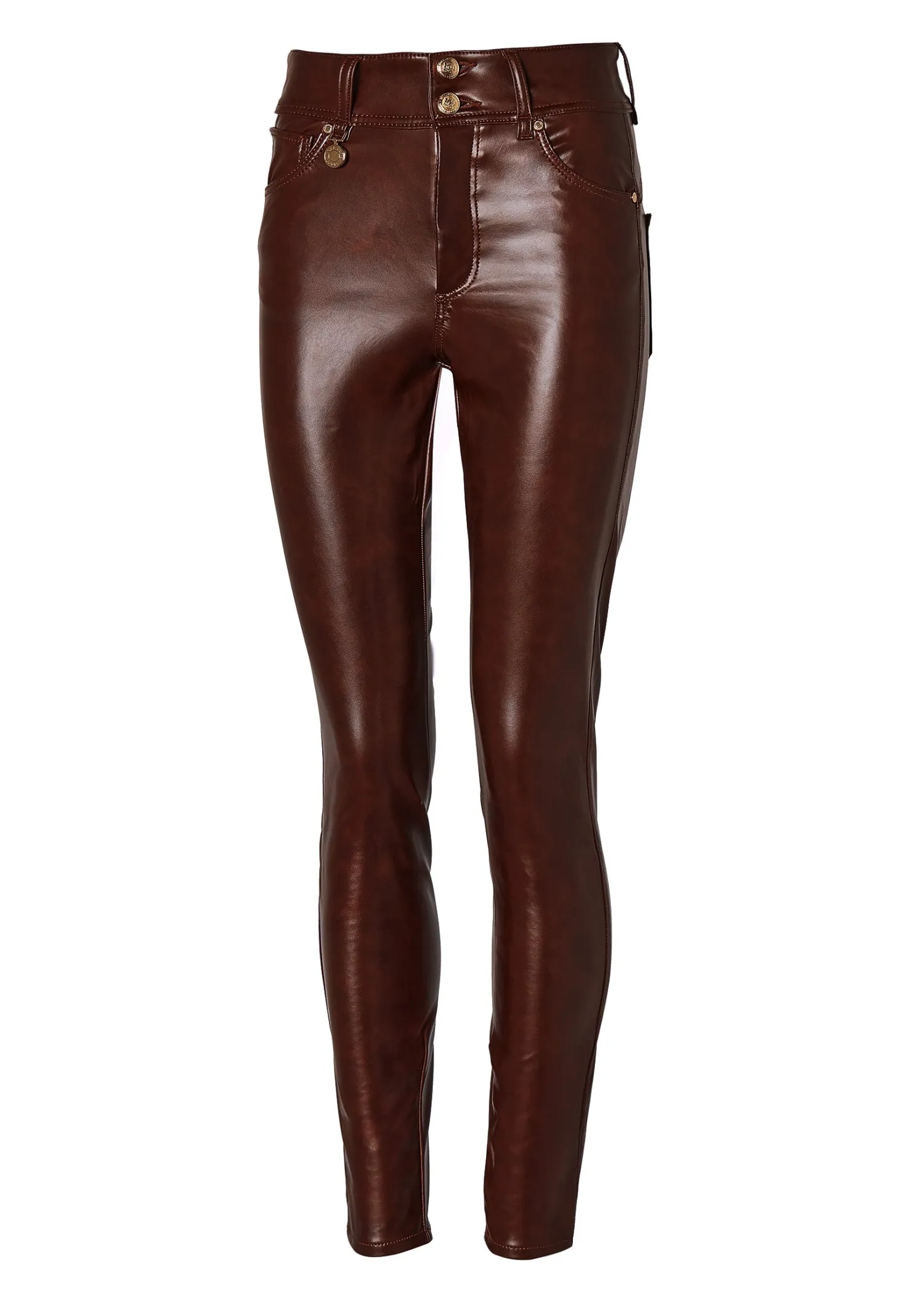 Discount Faux Leather Skinny Jean (Burnished Tan) Women Jeans