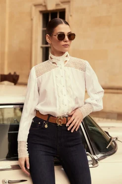 Fashion Featherton Lace Shirt Women Shirts & Blouses