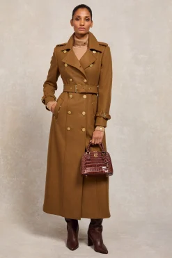 Hot Full Length Chelsea Trench Coat (Dark Camel) Women Trench Coats|Coats