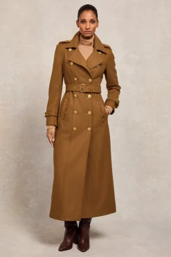 Hot Full Length Chelsea Trench Coat (Dark Camel) Women Trench Coats|Coats