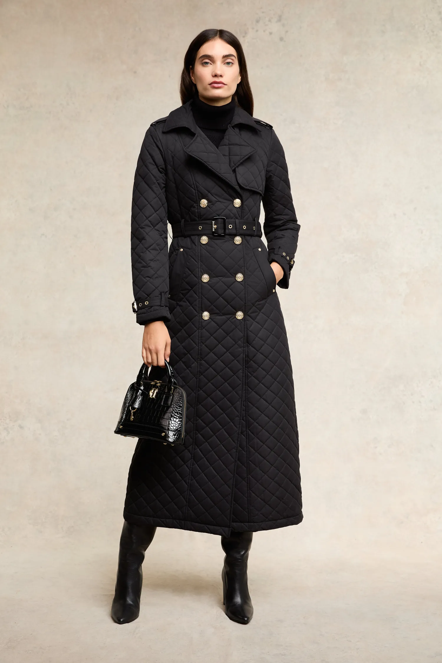 New Full Length Enstone Quilted Trench Coat Women Trench Coats|Coats