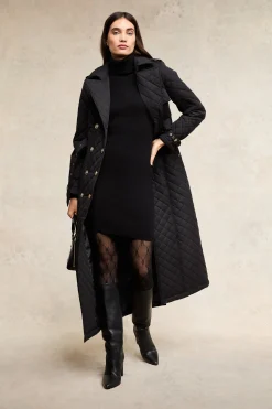 New Full Length Enstone Quilted Trench Coat Women Trench Coats|Coats