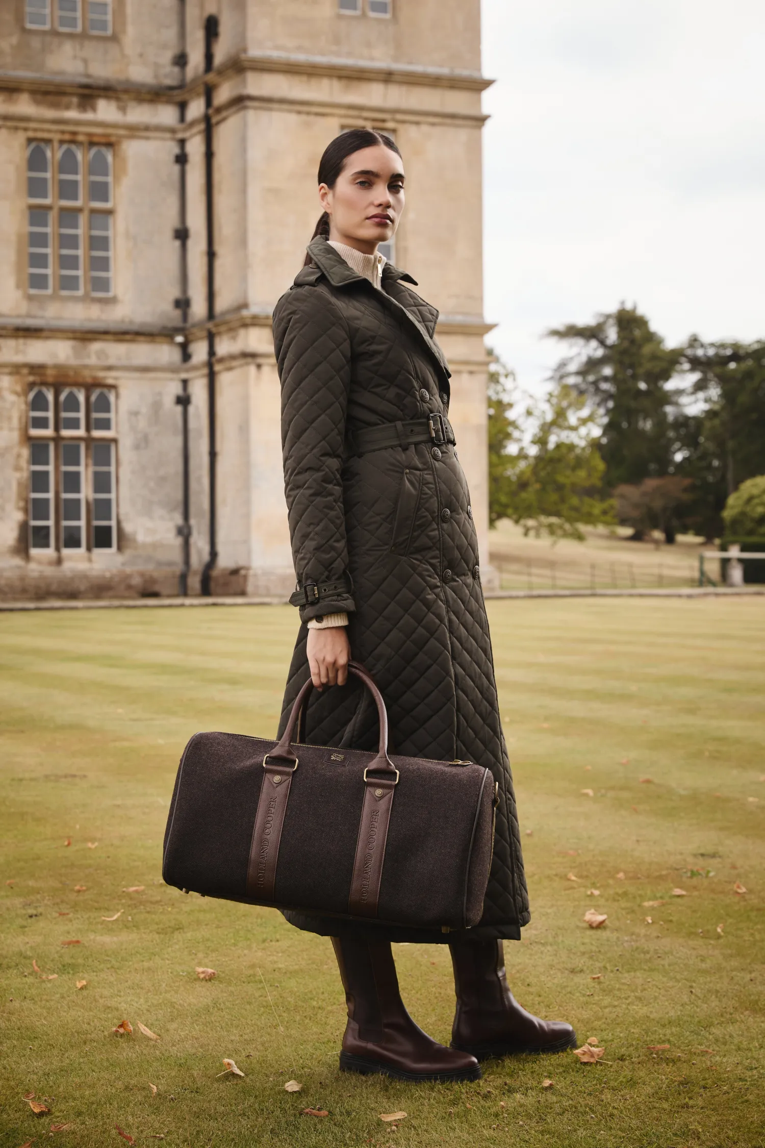Sale Full Length Enstone Quilted Trench Coat (Dark Olive) Women Trench Coats|Coats