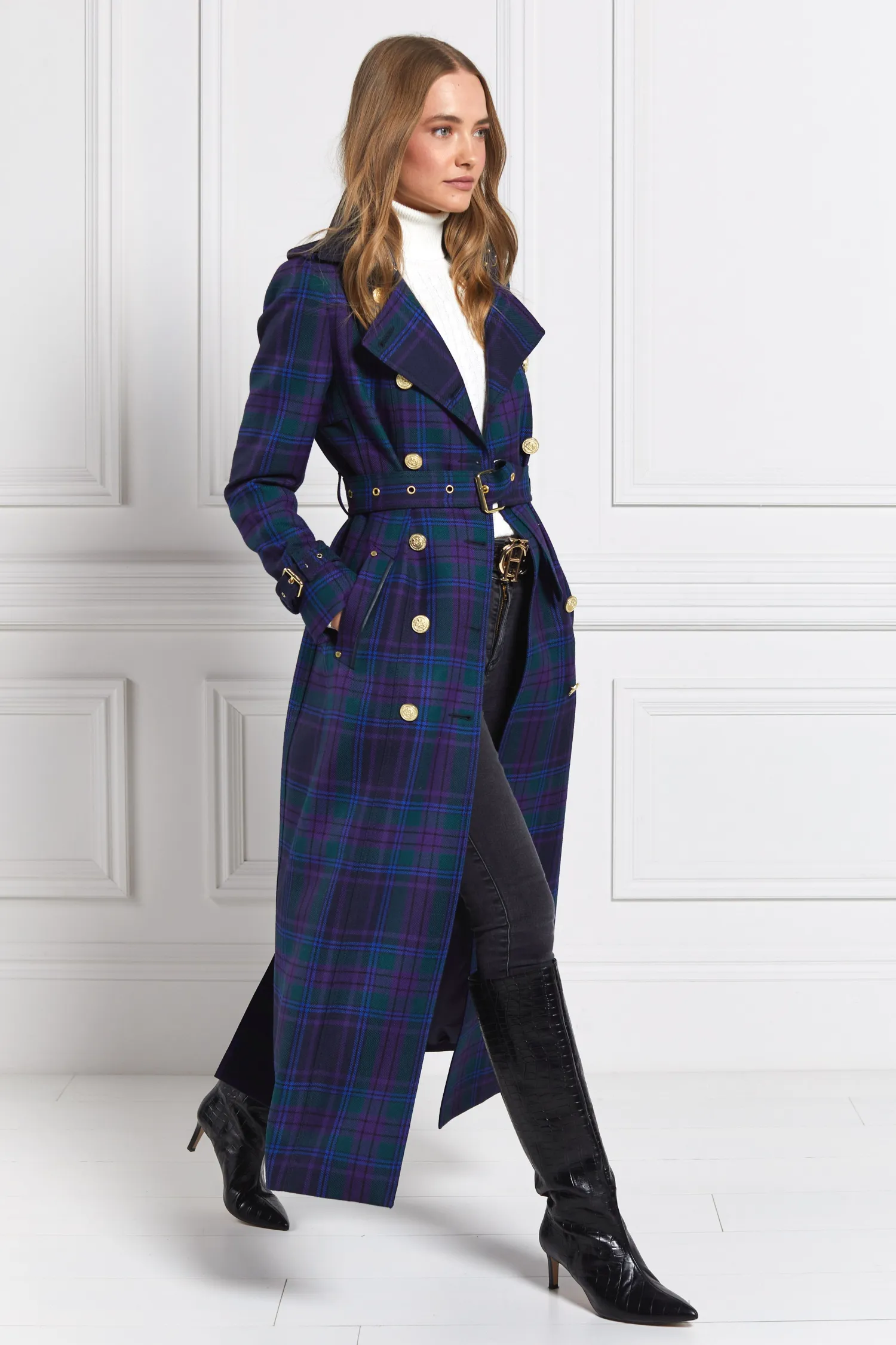 Sale Full Length Marlborough Trench Coat (Heather Tartan) Women Trench Coats|Coats