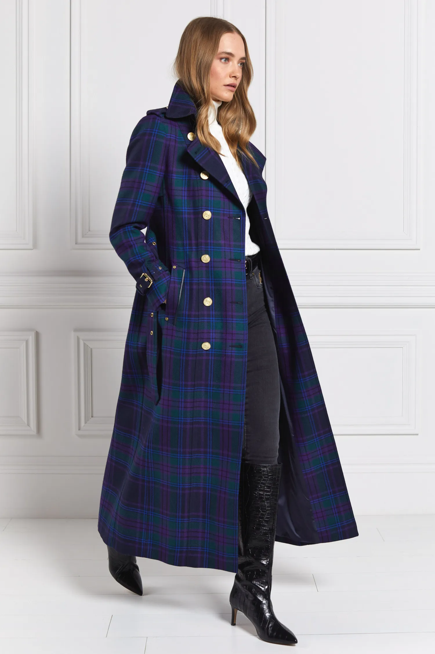 Sale Full Length Marlborough Trench Coat (Heather Tartan) Women Trench Coats|Coats