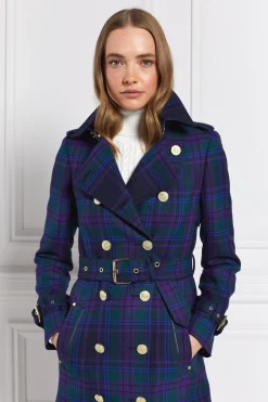 Sale Full Length Marlborough Trench Coat (Heather Tartan) Women Trench Coats|Coats
