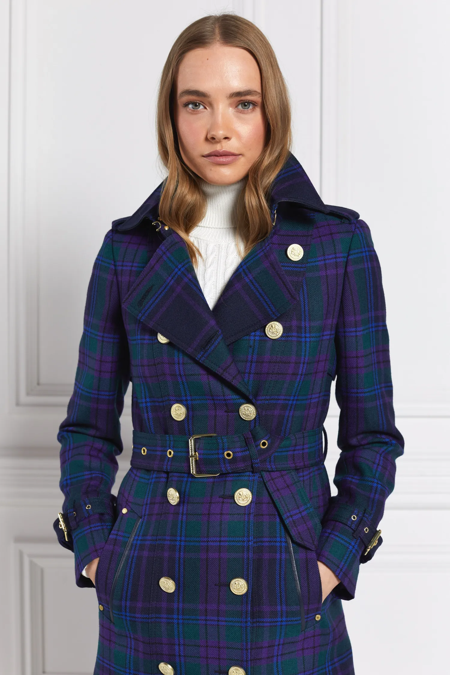 Sale Full Length Marlborough Trench Coat (Heather Tartan) Women Trench Coats|Coats
