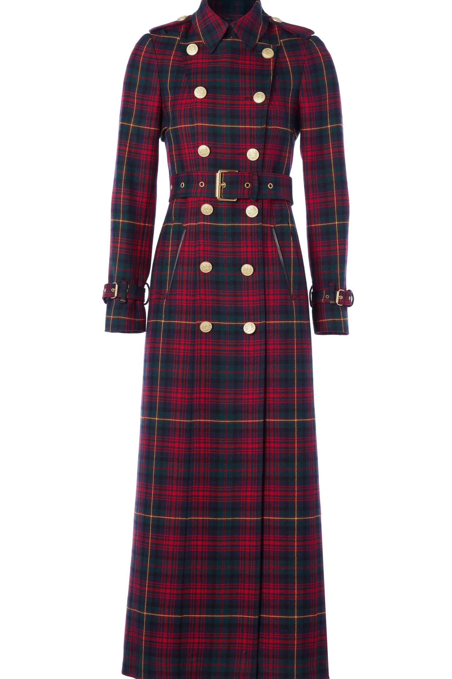 Fashion Full Length Marlborough Trench Coat (Logan Tartan) Women Trench Coats|Coats